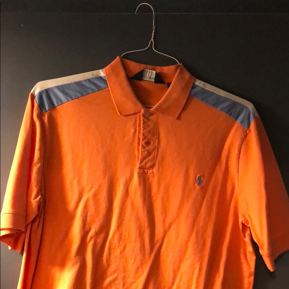 Men’s orange polo golf shirt